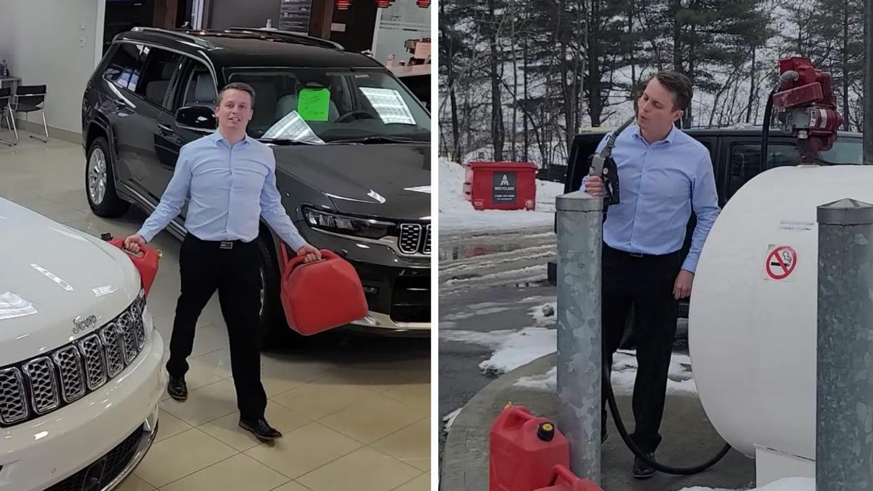 Joliette Dodge Chrysler Jeep's promotional video offers a year of free gas with the purchase of a new vehicle.