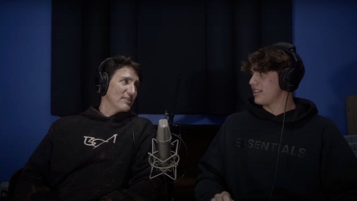 Justin Trudeau and his son Xavier.