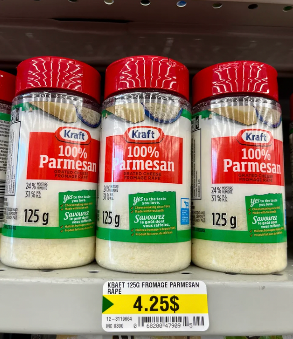 Kraft cheese on a store shelf.