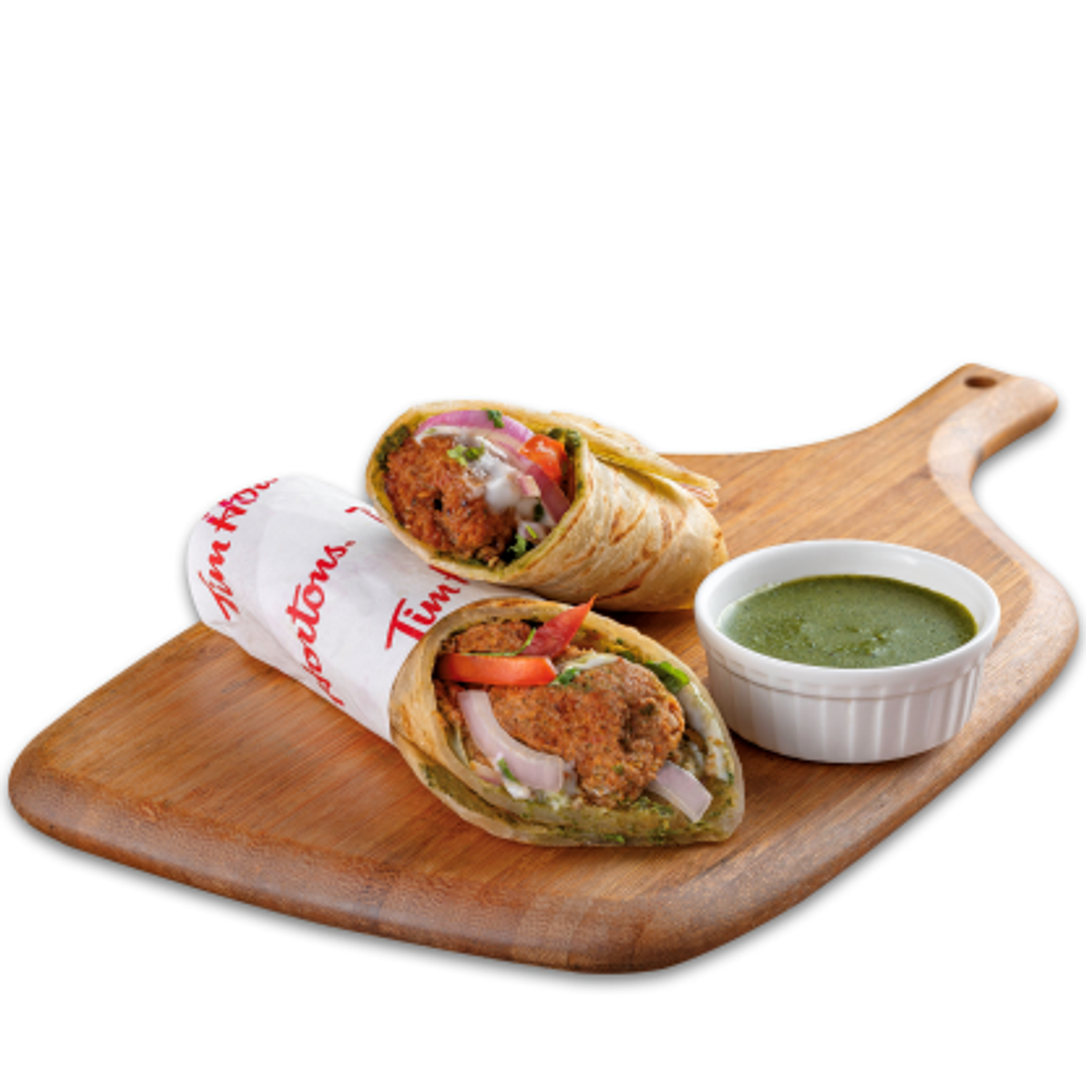 Lamb kebab wrap.
