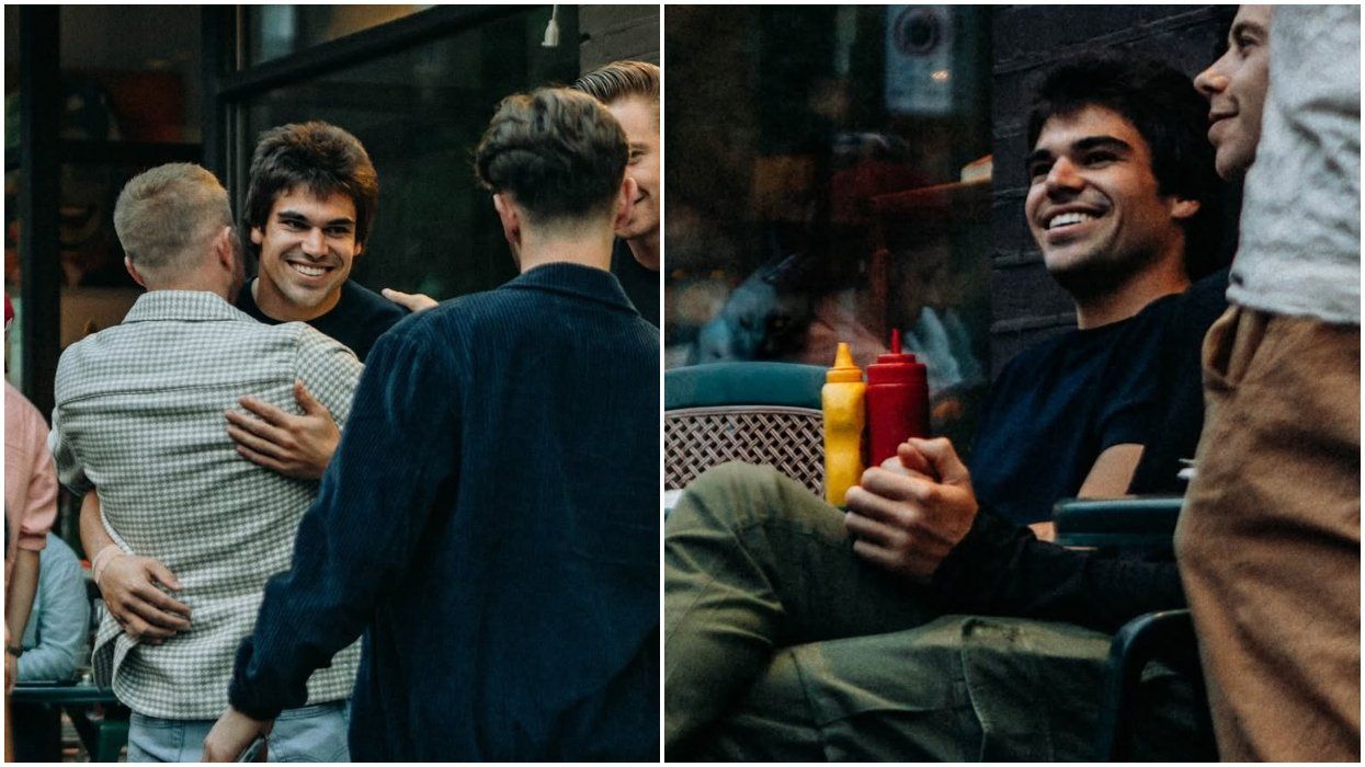 Lance Stroll visits Lester's Deli in Montreal.