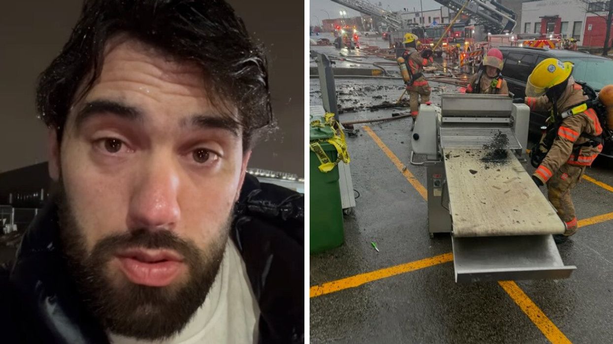 Laurent Duvernay Taridff reacts acts his Montreal business is damaged in a fire.