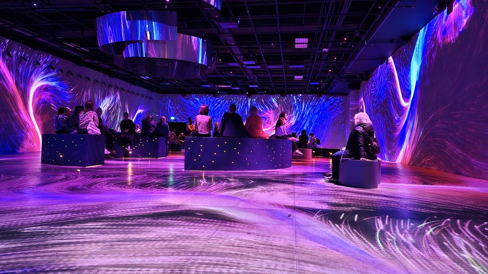 Light shows extend from floor to ceiling in the massive third room.