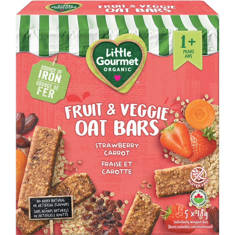 Little Gourmet Organic Fruit & Veggie Oat Bars Strawberry Carrot