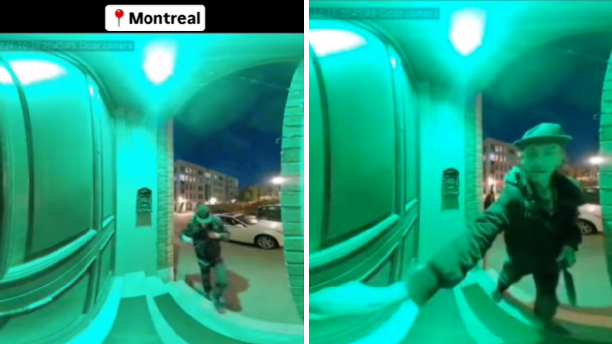 Man holding knife in Old Montreal