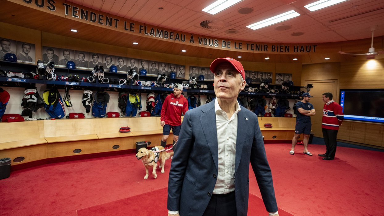 Mark Carney in the Habs dressing room.