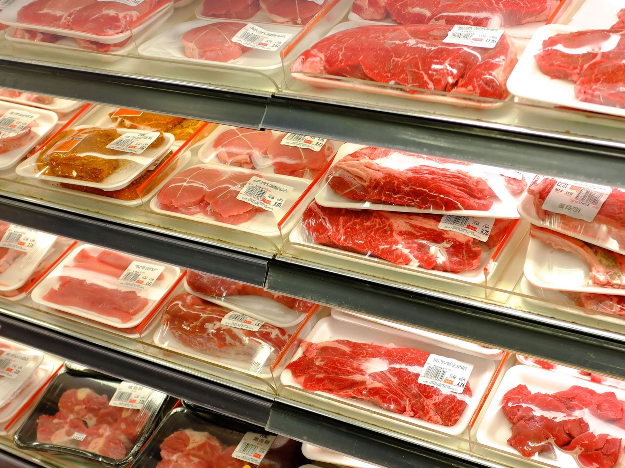 Meat aisle at a Metro grocery story.