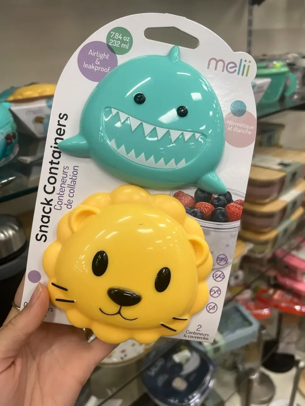 Melii brand containers.