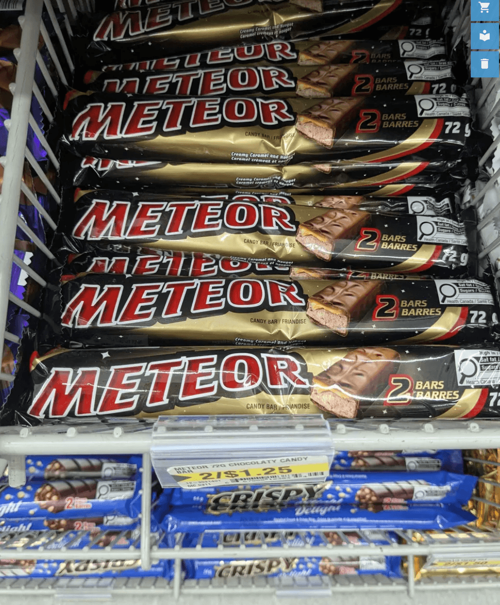 Meteor bars at Dollarama.