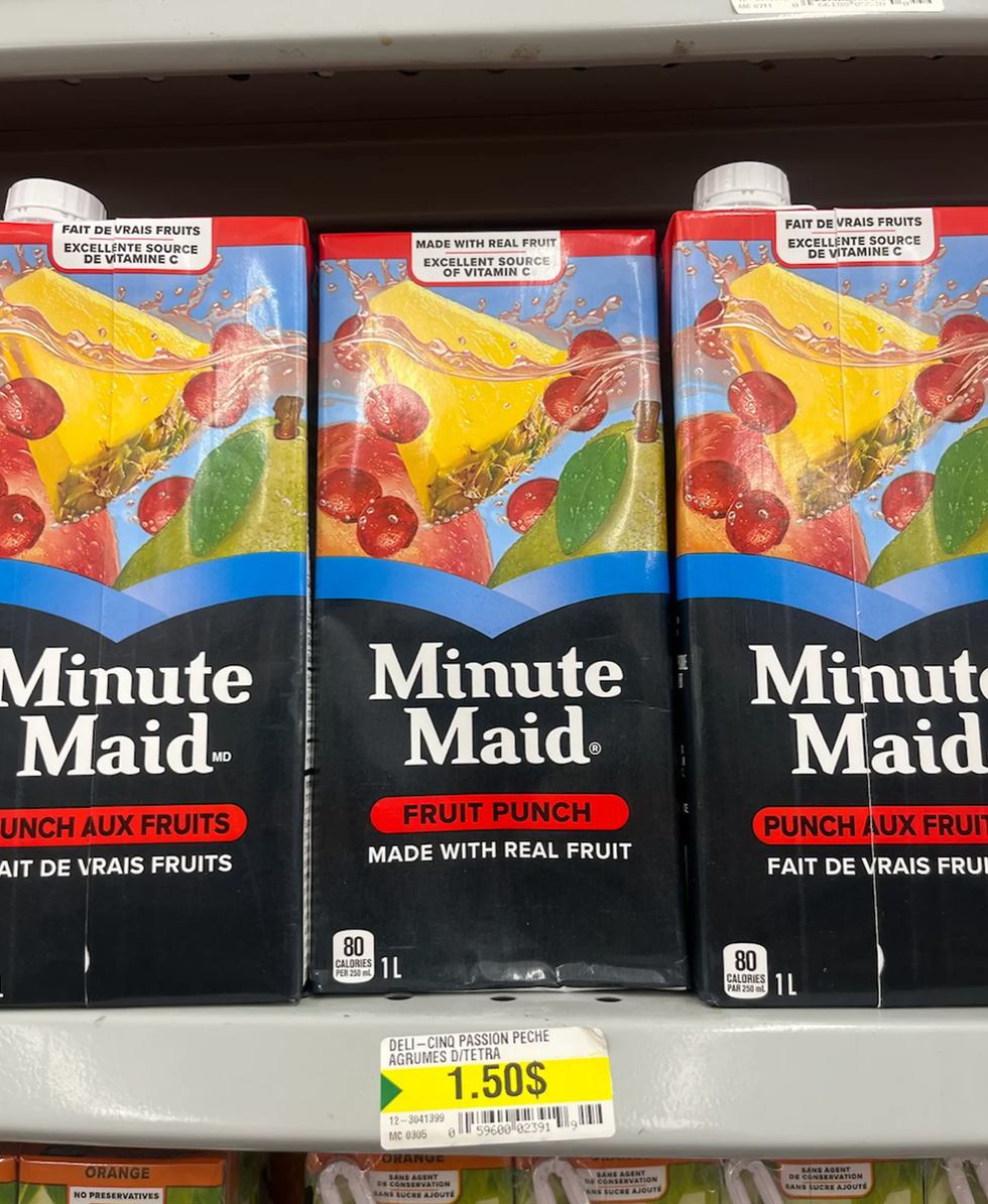 Minute Maid fruit juice.