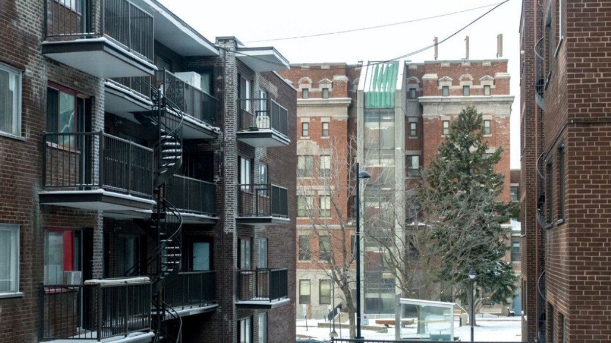 Modern and old condo buildings in Montreal, Canada.