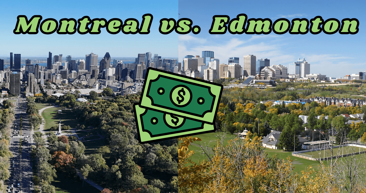 Montreal and Edmonton skylines.