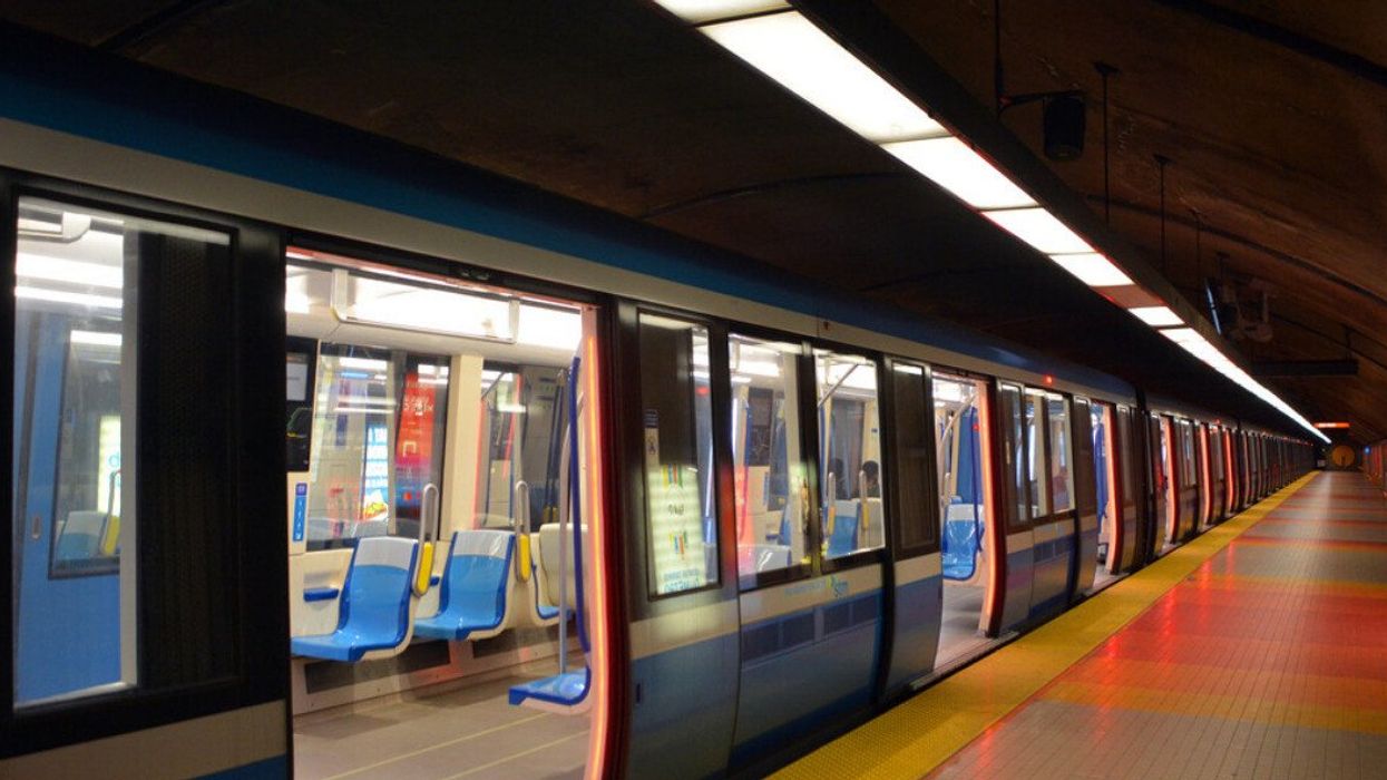 Montreal metro almost empty after non-essential businesses shutdown by the government.