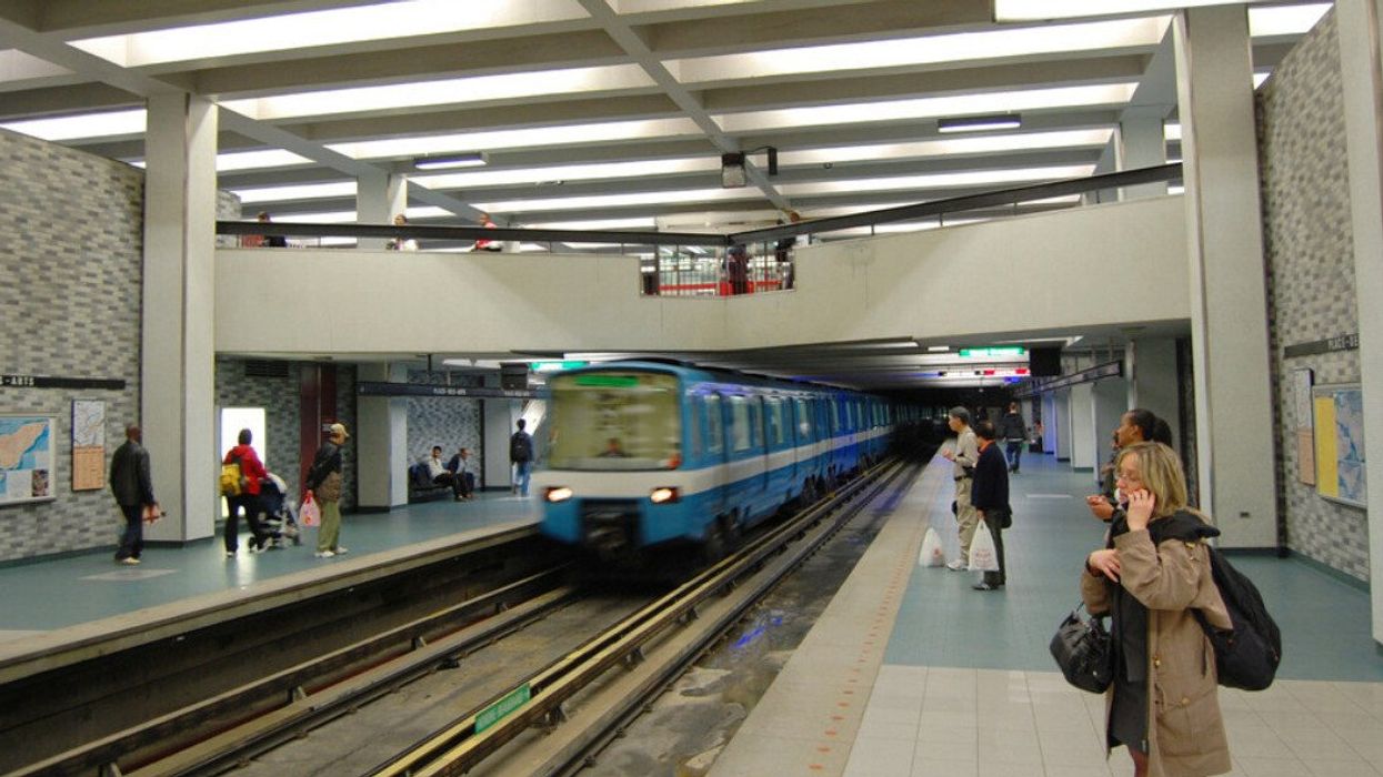 Montreal Metro at Place des Arts Subway station, Montreal, Quebec, Canada.