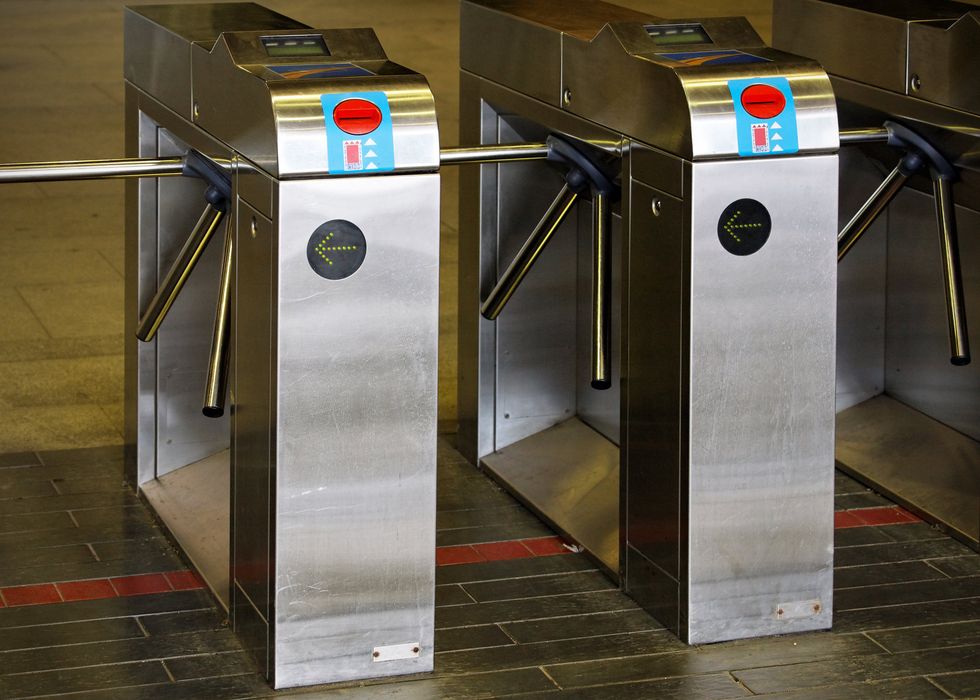 Montreal metro turnstiles.