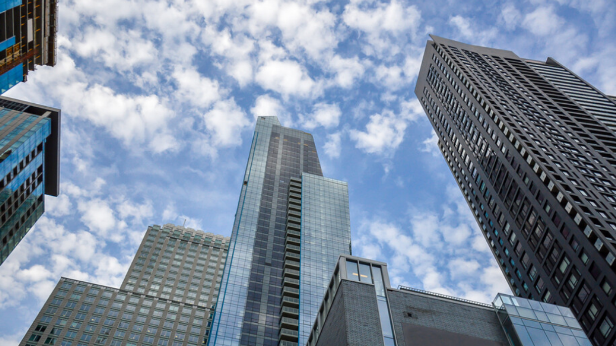 Montreal's business district seen from street level.