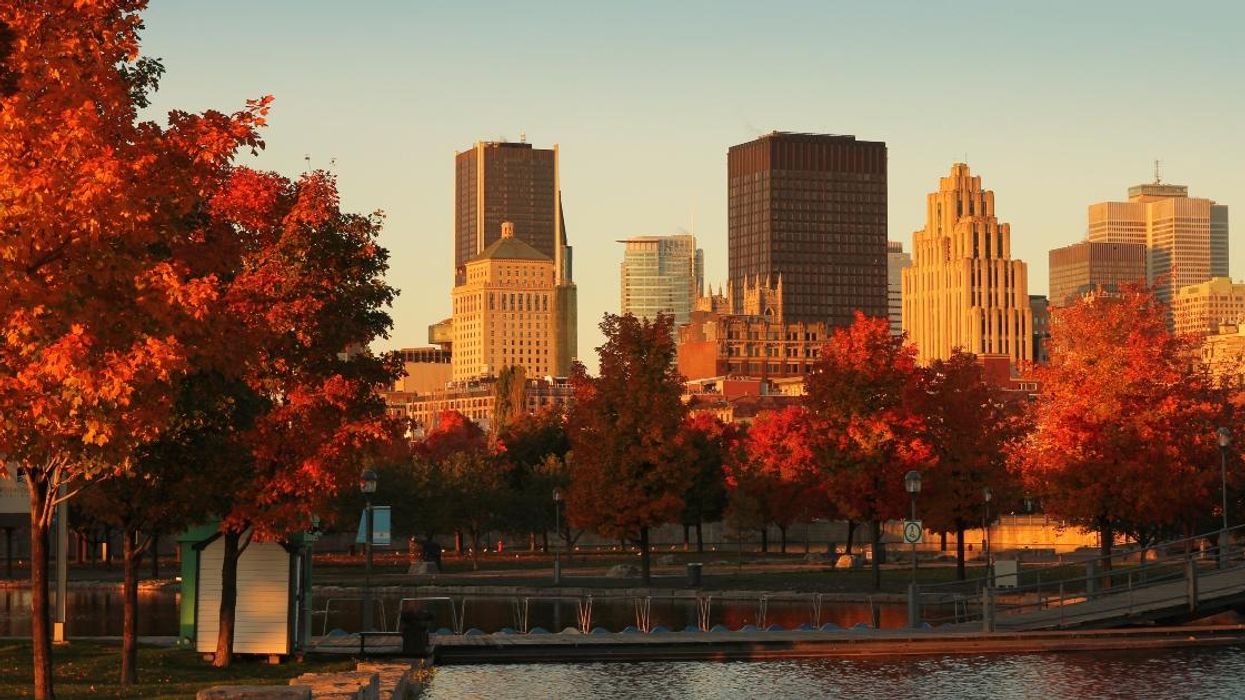 Montreal skyline during the fall.