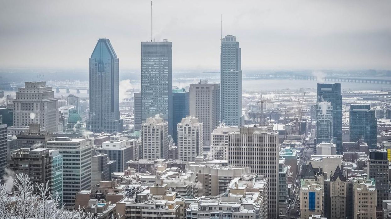 Montreal skyline during the winter time.