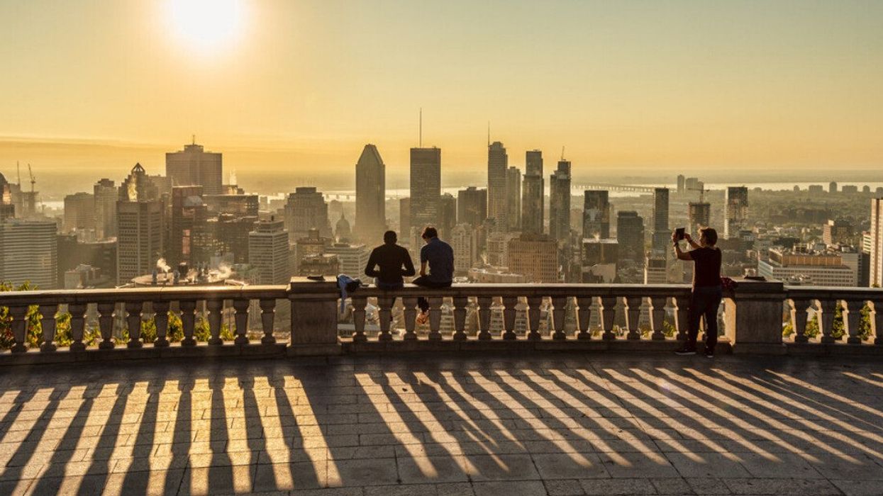 Montreal Skyline from Kondiaronk Belvedere at sunrise