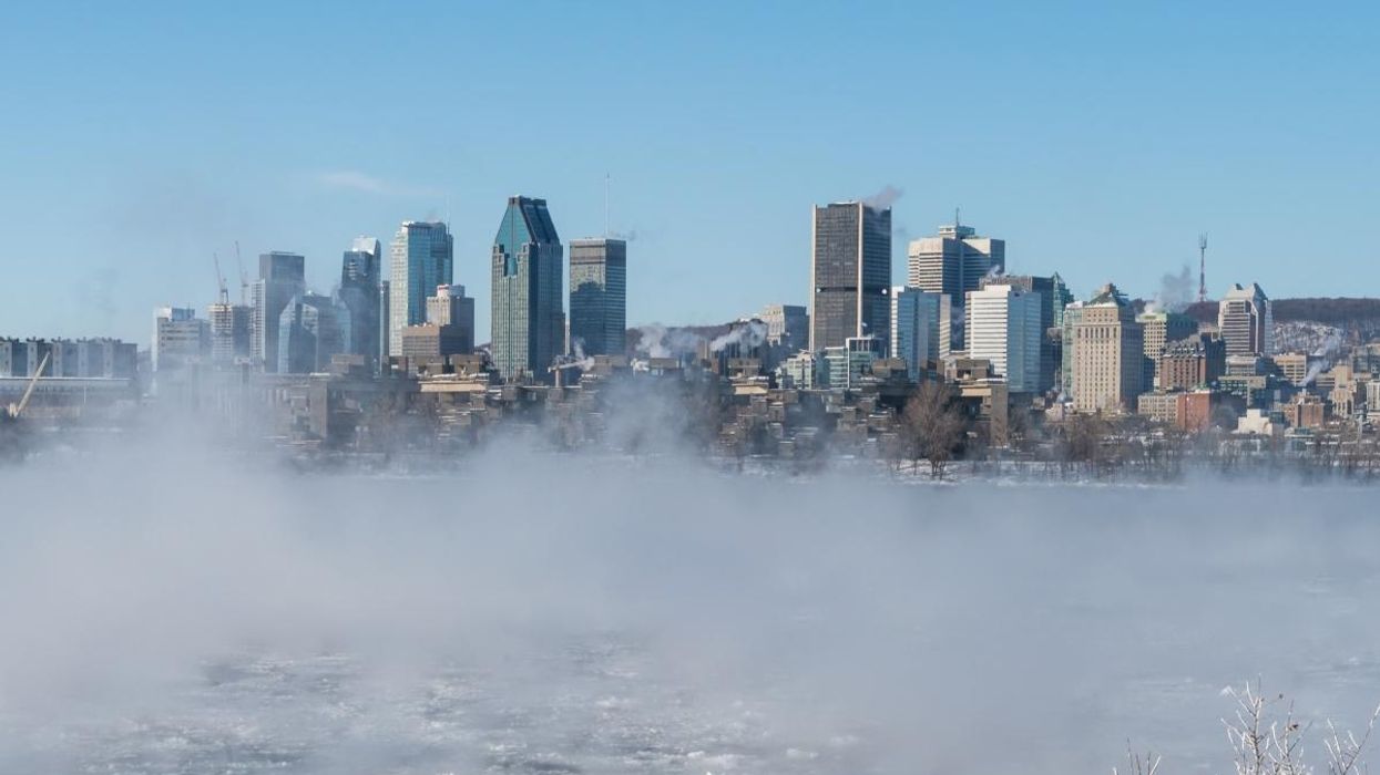 Montreal skyline in the winter.