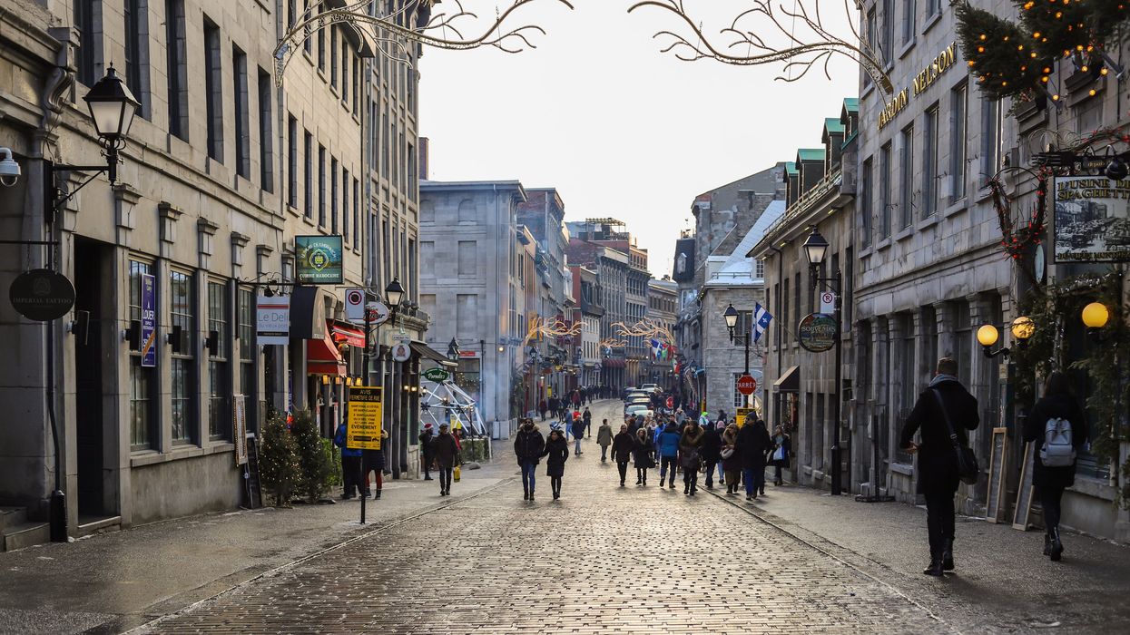 Montreal street during the holidays.