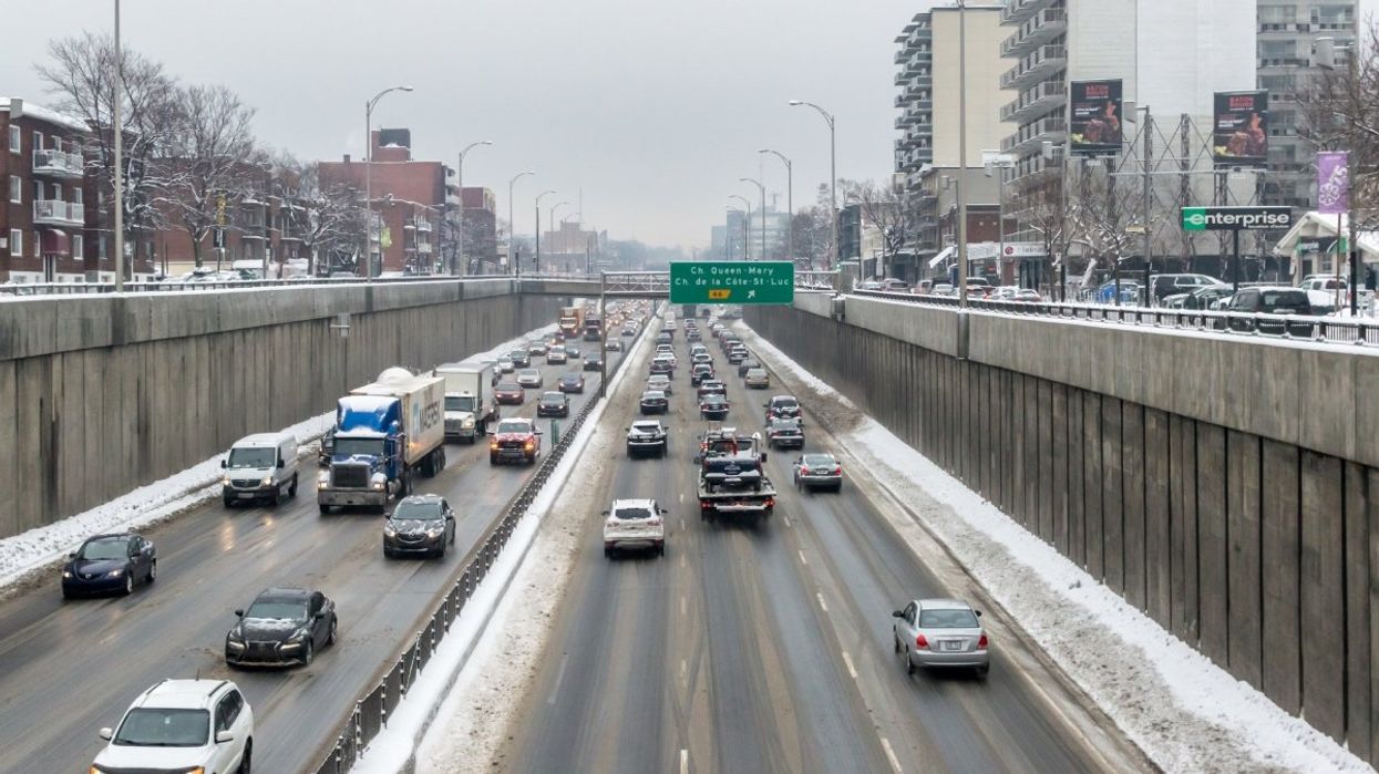 Montreal traffic on the Décarie highway during the month of February.