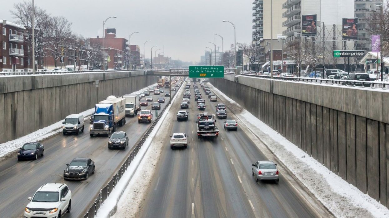 Montreal traffic on the Décarie highway during the month of February.