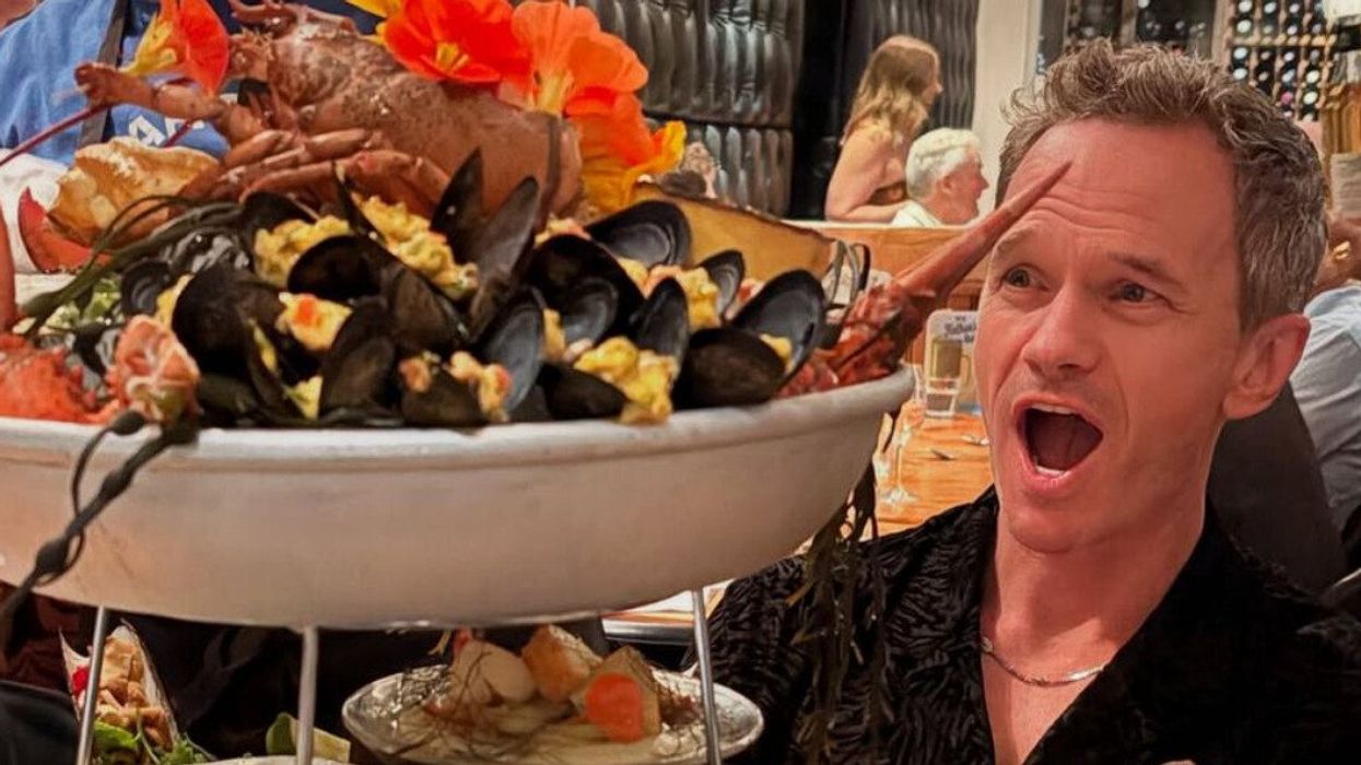 Neil Patrick Harris eats at a Montreal restaurant.