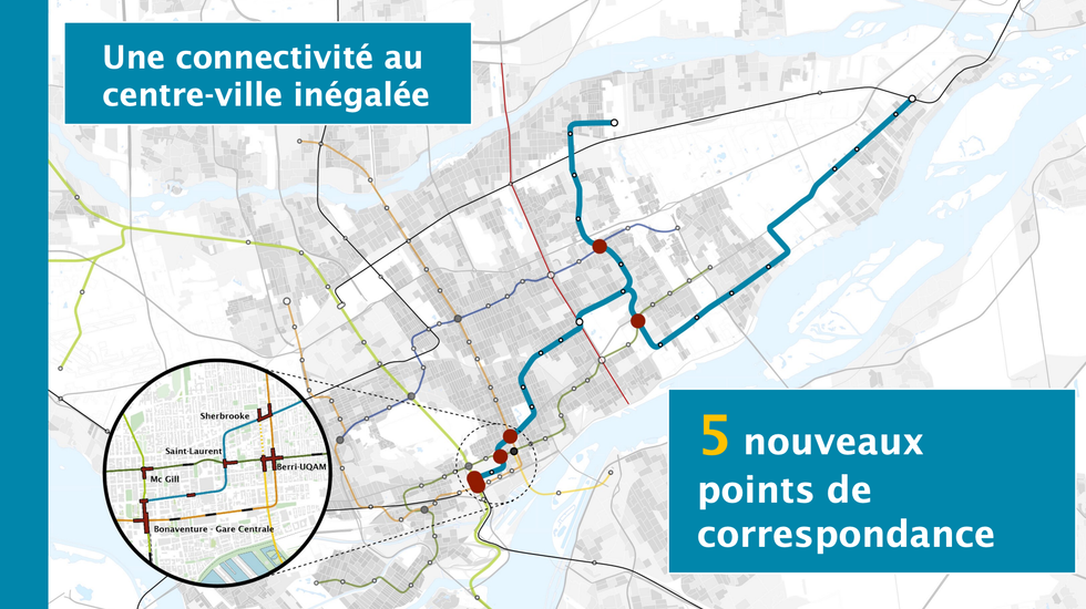 New proposed path for the REM de l'Est.