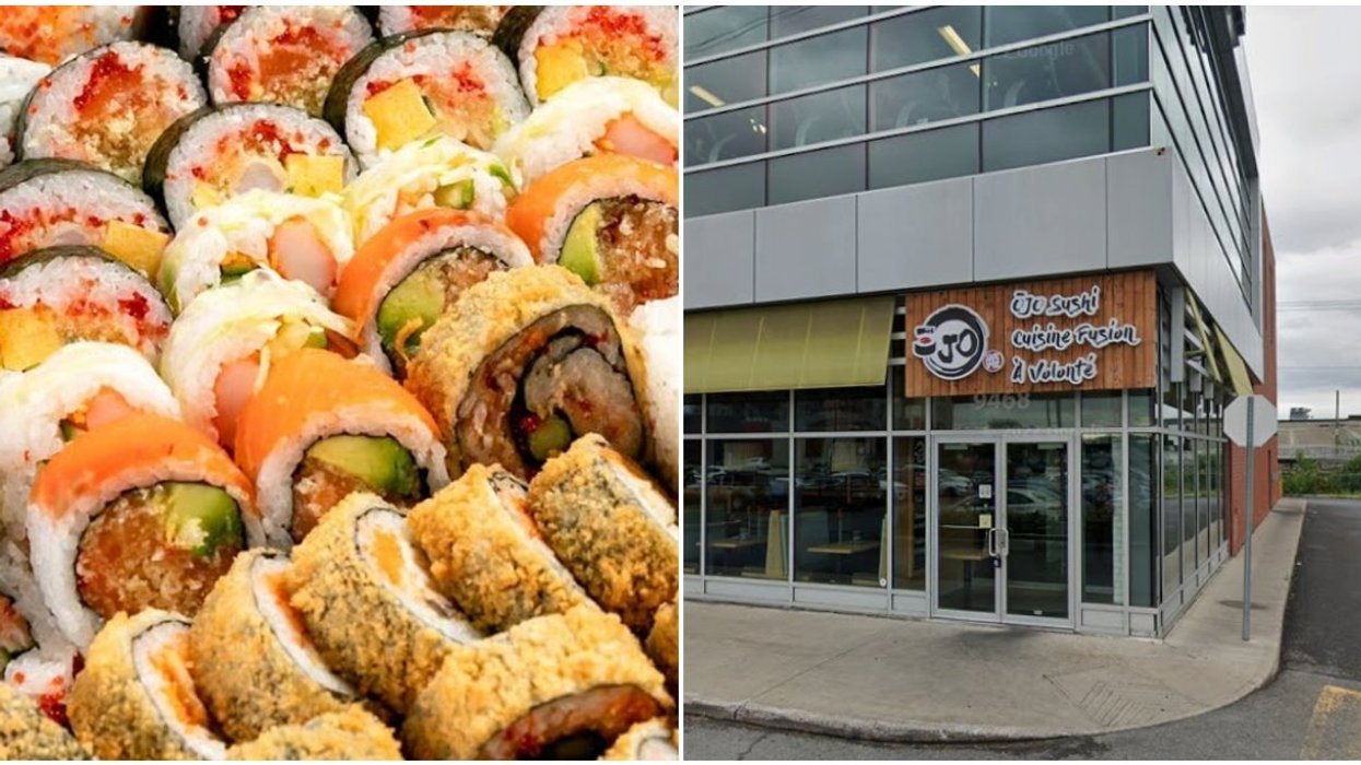 Ojo Sushi, located at 9468 Boulevard Lacordaire inside the Faubourg Lacordaire shopping centre, Montreal.