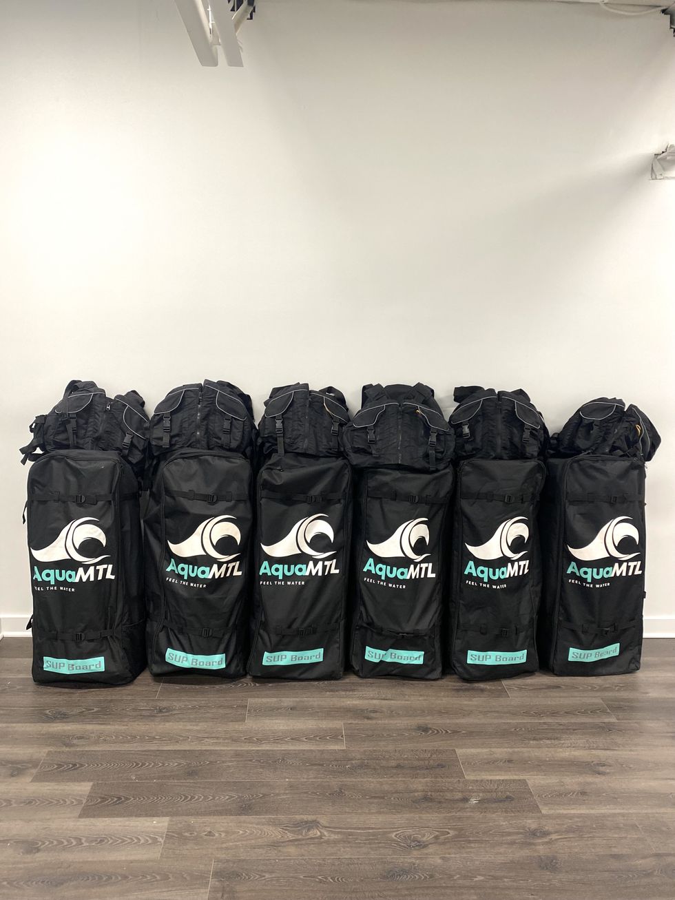 Packed paddleboards.