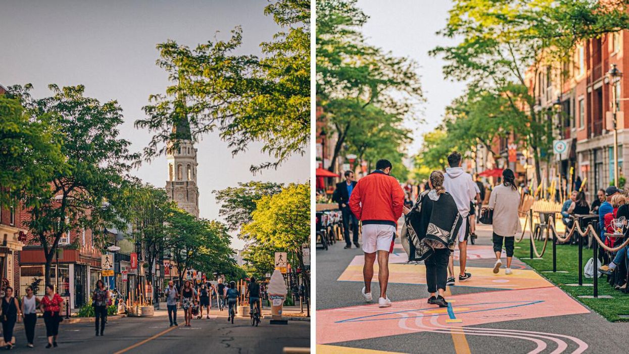 Pedestrianized rue Wellington in Verdun.