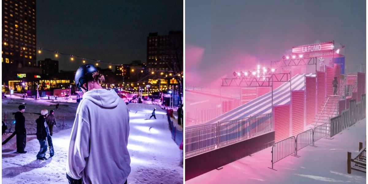 Montreal’s free downtown slide park is back with 6 refrigerated snow hills Montreal’s free downtown slide park is back with 6 refrigerated snow hills