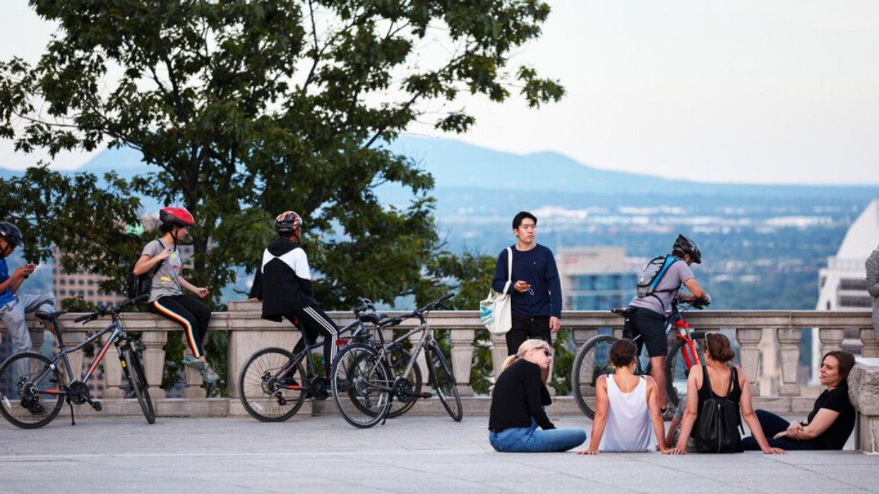 People hanging out in Montreal.