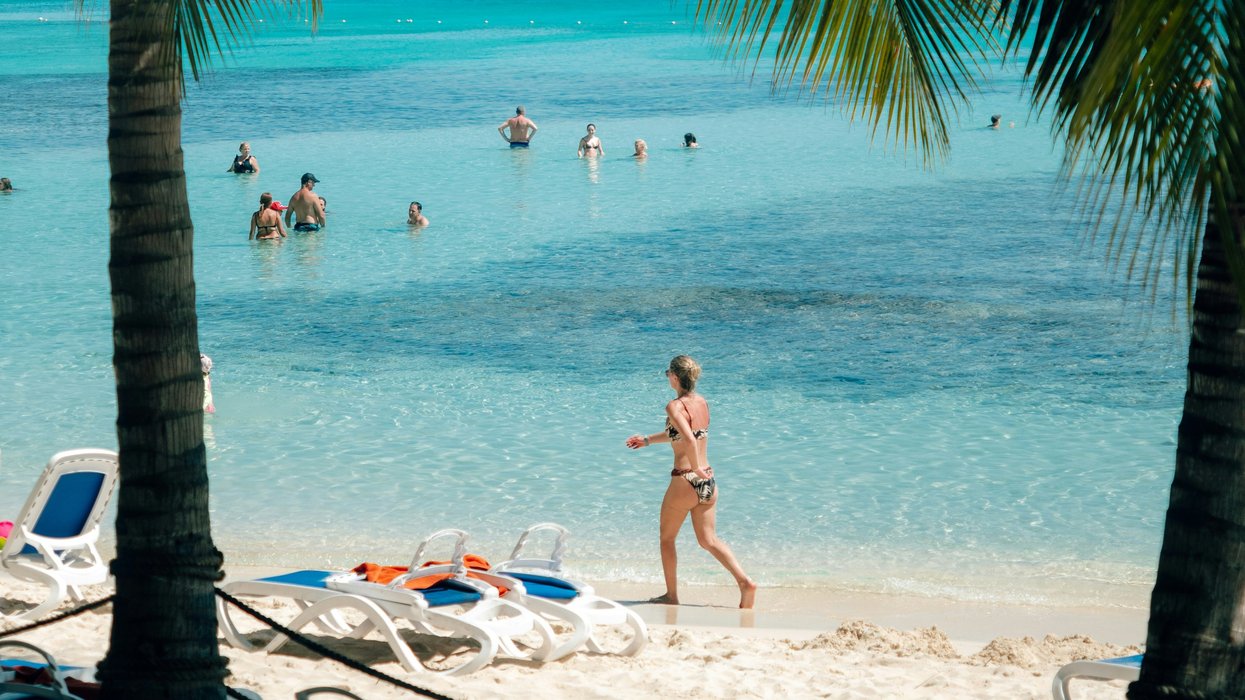 People on the beach in the Dominican Republic.