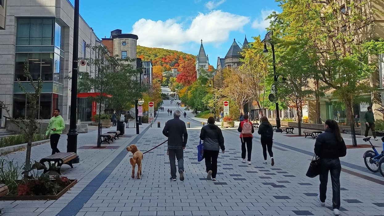 People walking near McGill in Montreal.