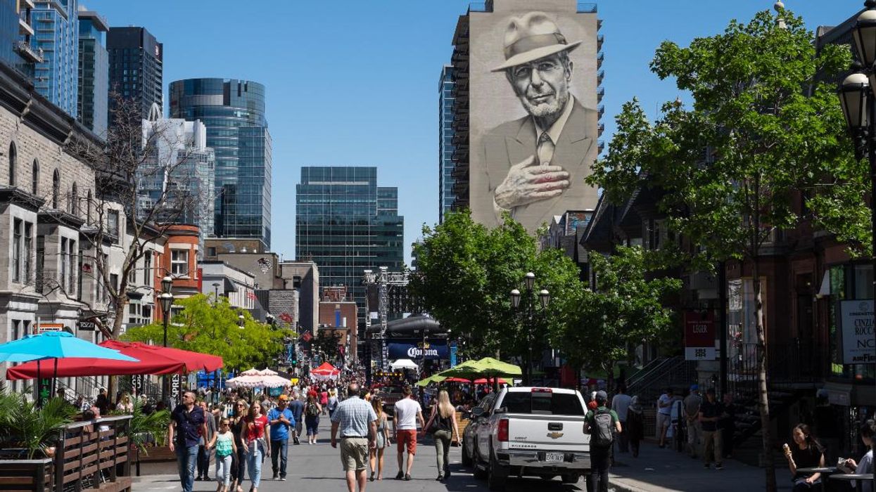 People walking on Crescent Street in Montreal, Quebec.