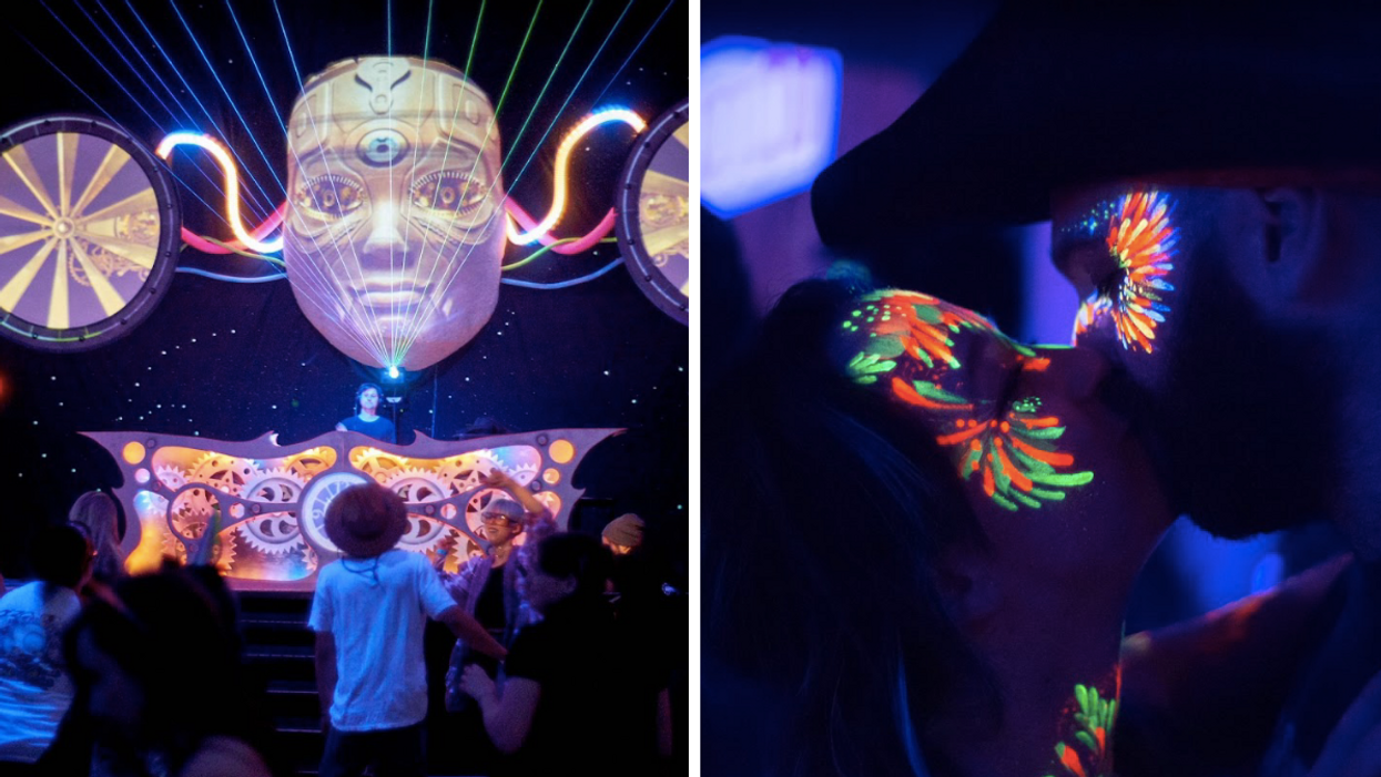 Pictures from a previous edition of Lumière Noire at Bain Mathieu
