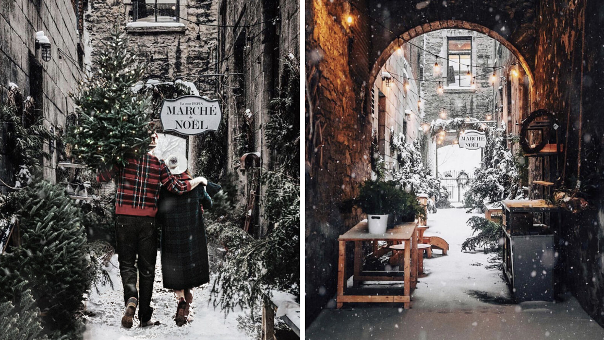 Pictures of the Christmas Alley in Old Montreal.