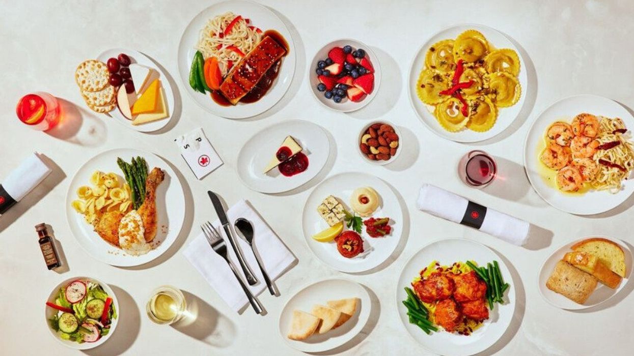 Plates of new dishes from the airline.