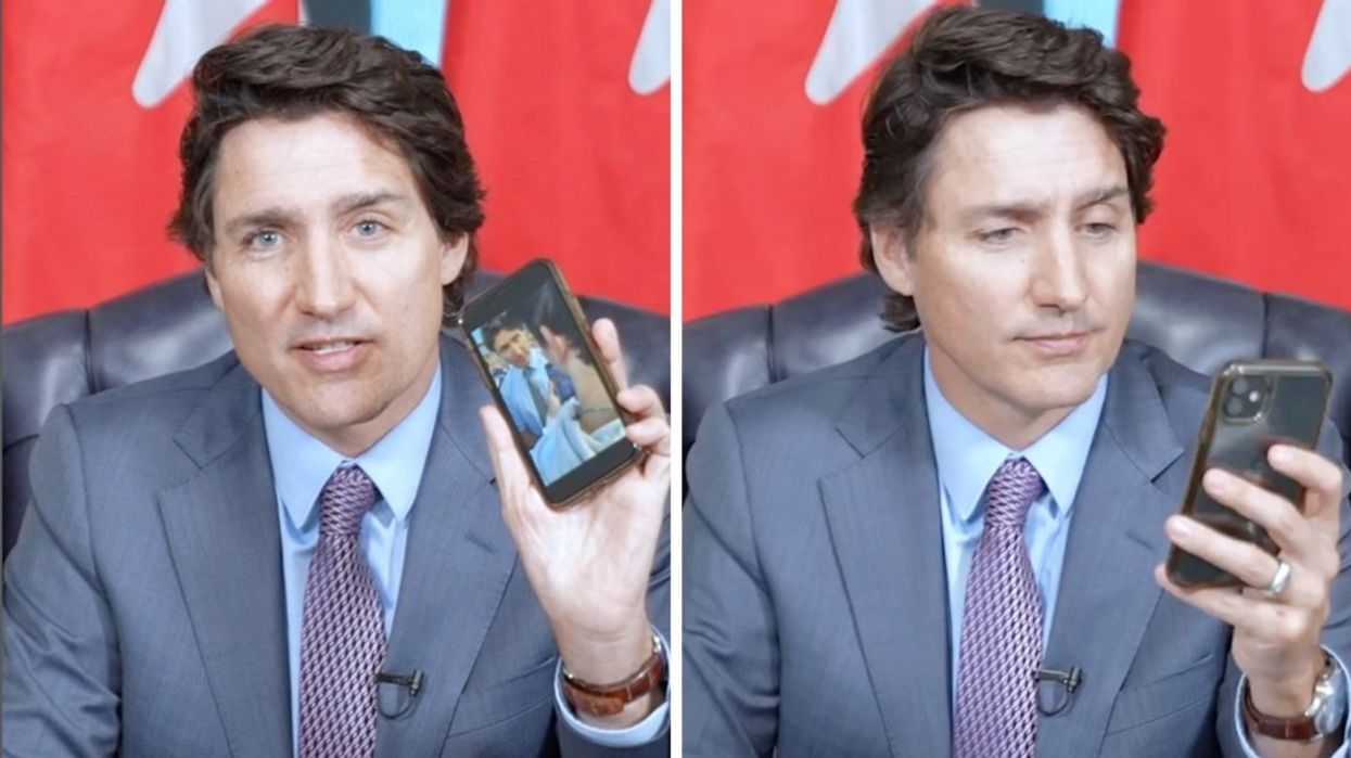 Prime Minister Justin Trudeau in an Instagram video of him discussing a clip regarding reproductive rights that went viral.
