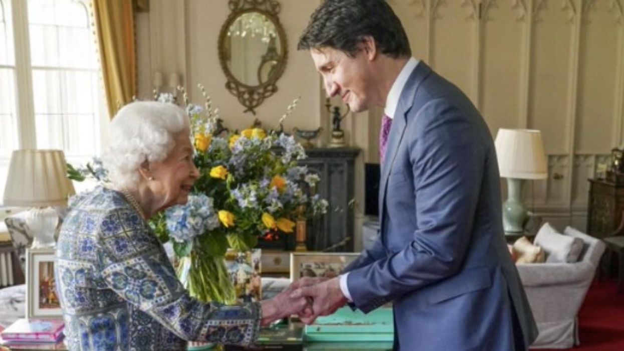 Prime Minister of Canada Justin Trudeau and Queen Elizabeth II.