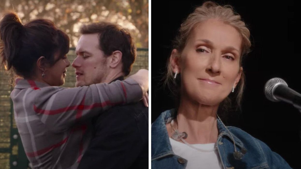 Priyanka Chopra, Sam Heughan and Céline Dion in 'Love Again.'