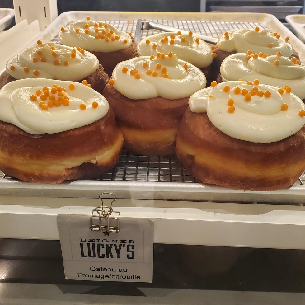 Pumpkin cheesecake donuts at 49th Parallel.