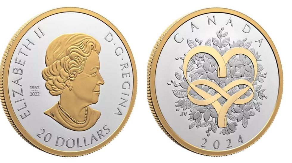 Pure Silver Coin with Yellow Gold Plating \u2013 Celebrate Love