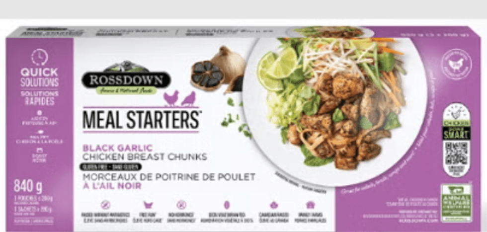 Recalled pack of Rossdown chicken.