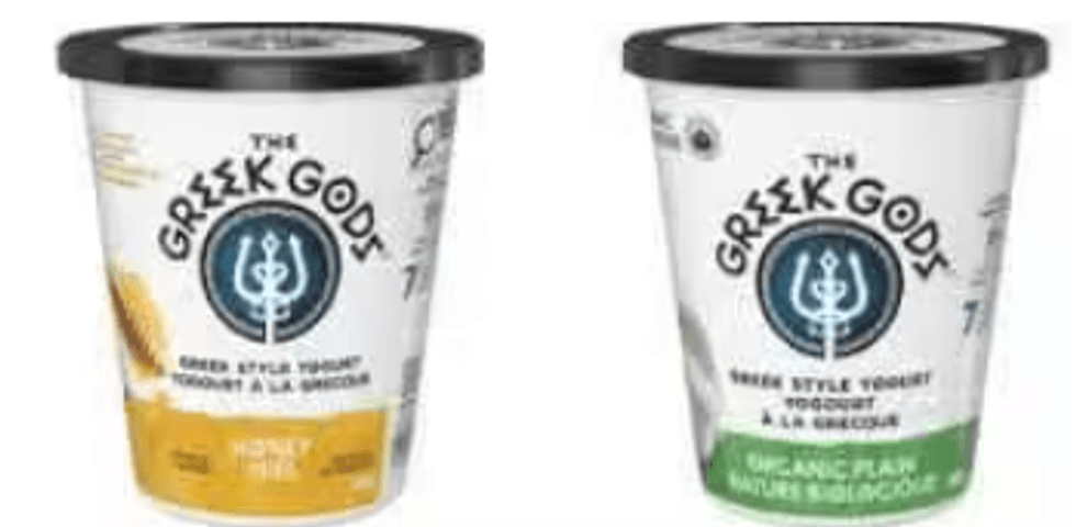 Recalled The Greek Gods Honey Yogurt and The Greek Gods Organic Yogurt Plain.