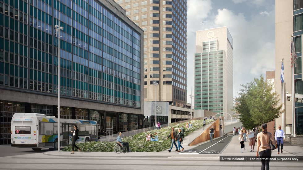 REM de l'Est terminus station in downtown Montreal.