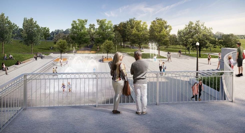 Rendering of Montreal's Jeanne-Mance Park (Parc Jeanne-Mance) post-makeover.