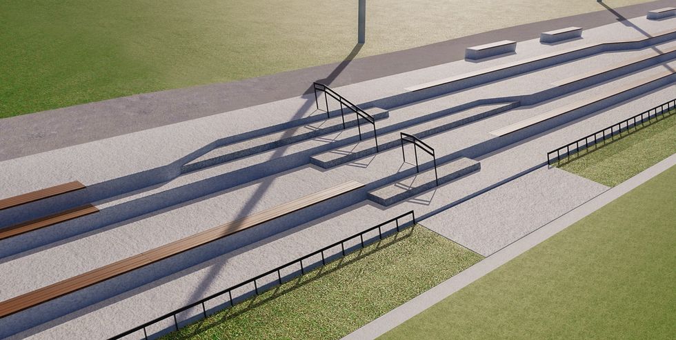 Rendering of Montreal's Jeanne-Mance Park (Parc Jeanne-Mance) post-makeover.